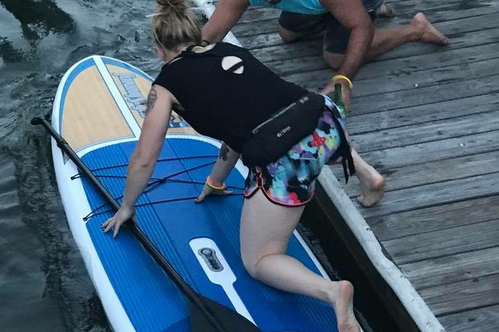 a girl in a pool of water