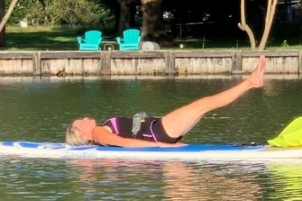 a girl in a pool of water