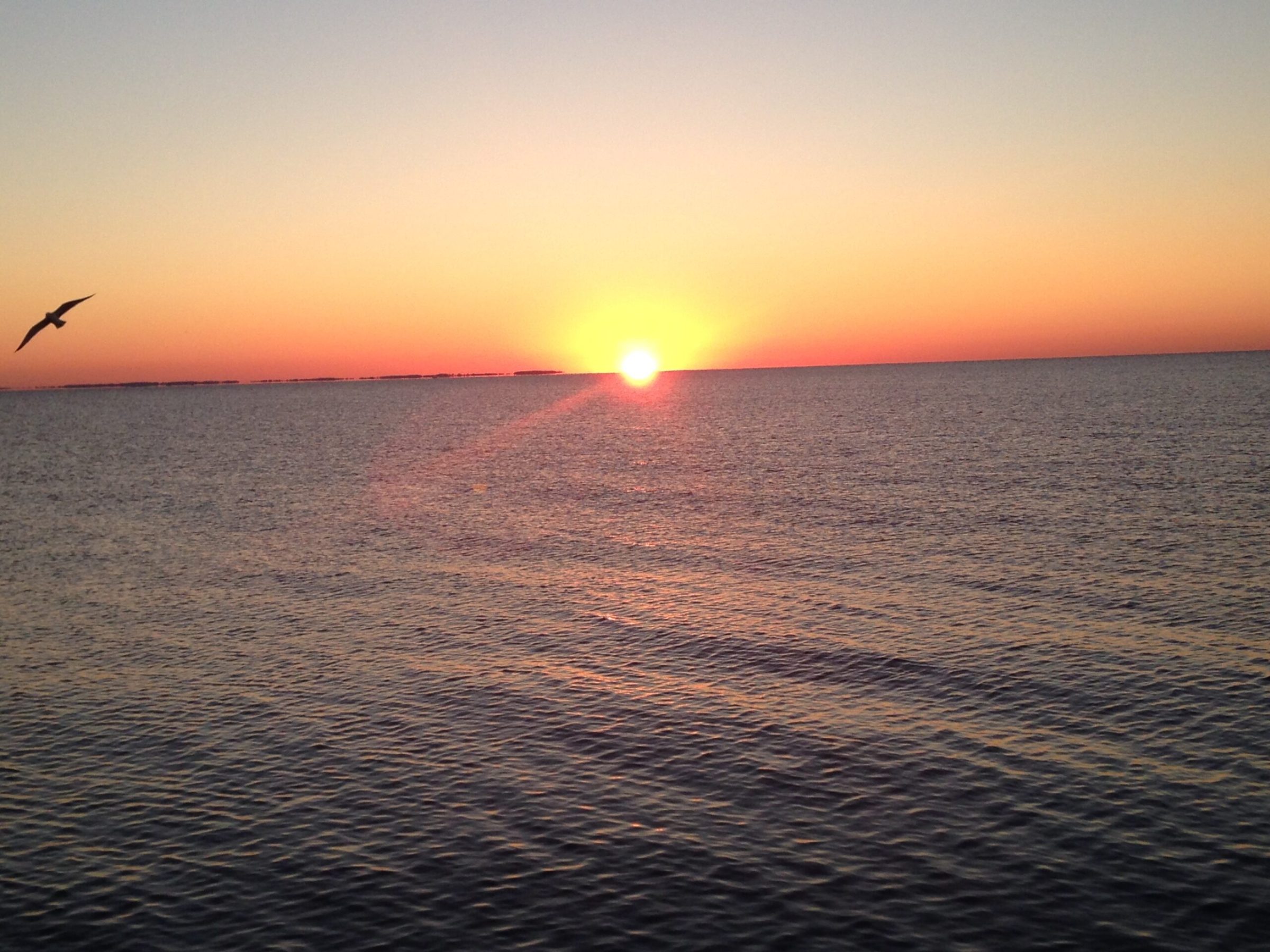 a sunset over a body of water